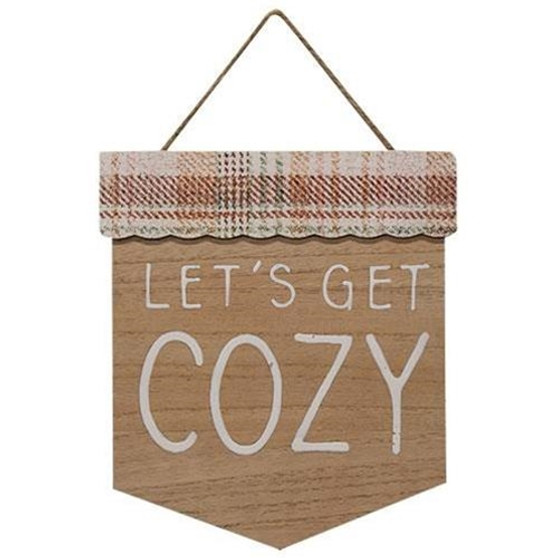 Get Cozy Plaid Wood Sign GHY04039