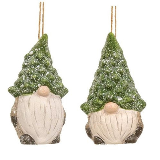 Evergreen Tree Hat Gnome Ornament 2 Asstd. (Pack Of 2) GRXF266612A By CWI Gifts