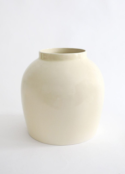 Afloral Large Cream Glossy Ceramic Vase - 10.5" ALI-QLX-MAR