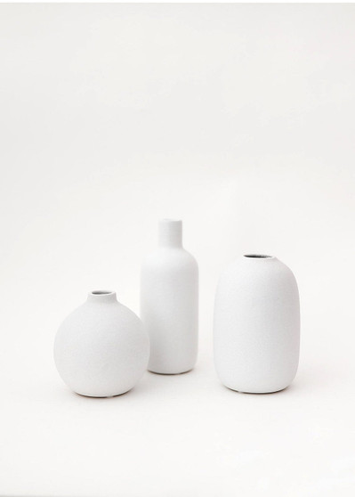 Afloral Set Of 3 Matte Ceramic Bud Vases - 4.25-7" ALI-GHP-VASE-SET