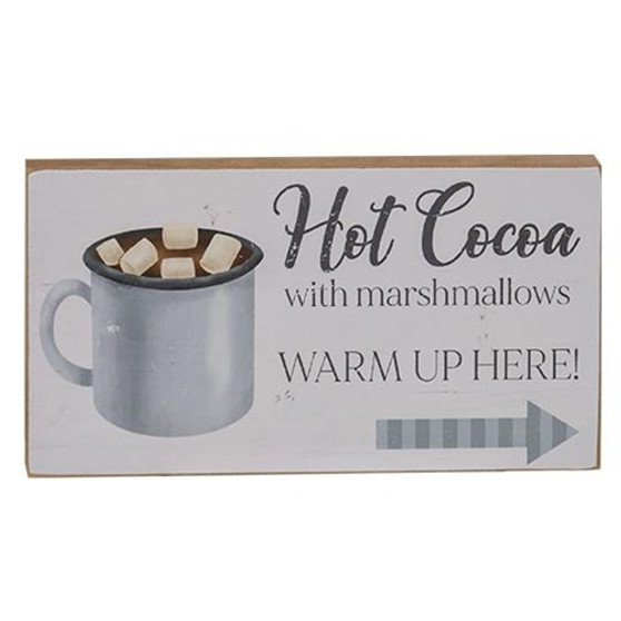 Hot Cocoa With Marshmallows Block Sign G36799