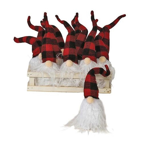 Red & Black Buffalo Check Santa Gnome Ornament (Pack Of 12) GADC2625