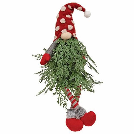 Polka Dot Christmas Tree Dangle Leg Gnome With LED Lights GADC4339