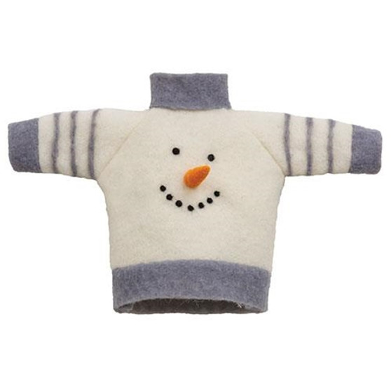 *Felted Wool Snowman Sweater Bottle Topper GHBY4113 By CWI Gifts