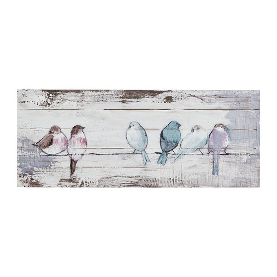 30X12" Hand Painted Wood Plank - White/Grey MP95B-0217