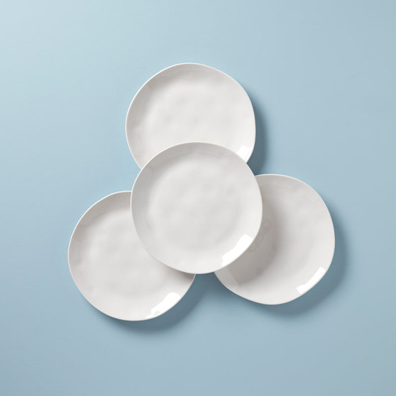 Bay Colors Dinnerware Dinner Plates Set Of 4, White (894676)