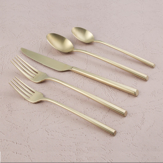 Isobel Pvd Champagne Satinless Steel 18/10 20-Piece Flatware Set (509520CPG12DS)