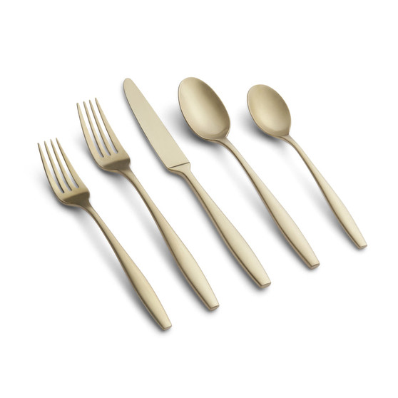 Katerina Pvd Champagne Satinless Steel 18/10 20-Piece Flatware Set (509820CPG12DS)
