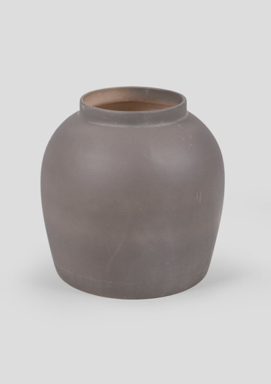 Afloral Large Matte Ceramic Jar Top Vase In Slate - 10.5" ALI-QLX-MAR-GRY