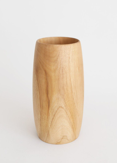 Natural Teak Hand Crafted Wood Vase - 9" ITZ-WSD-VSY1-TR-LG