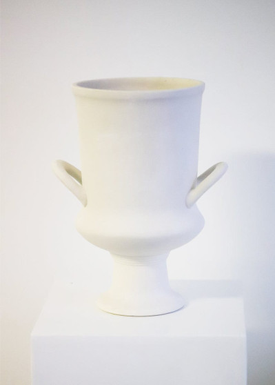 Chalk White Matte Ceramic Urn Vase - 12" ALI-QLX-DVGY