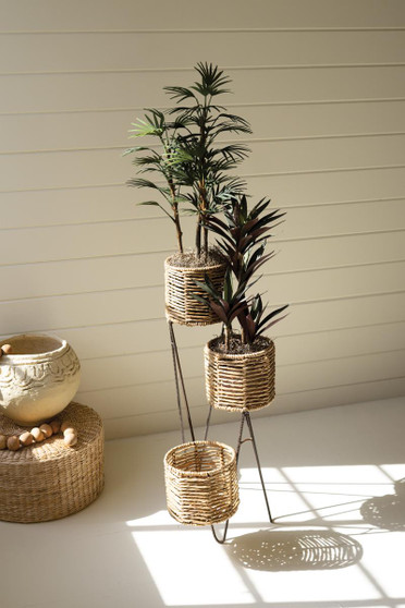 Three Tiered Seagrass Plant Stand (A6360)