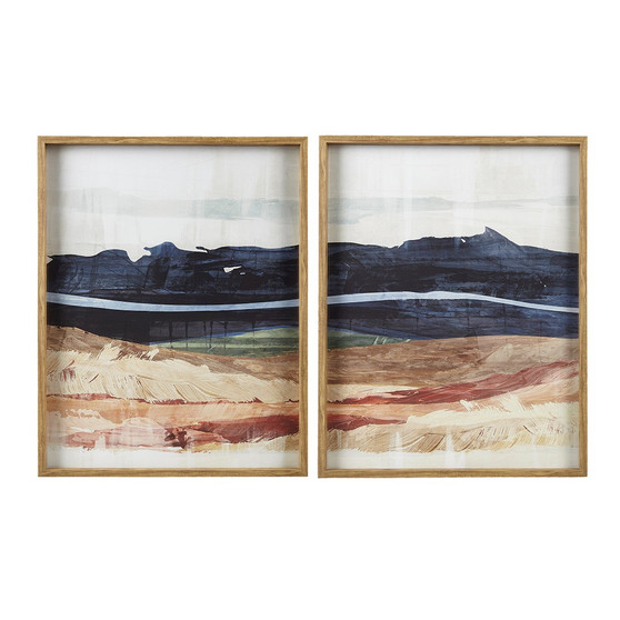 Dreaming Abstract Landscape Diptych 2-Piece Framed Glass Wall Art Set II95G-0156