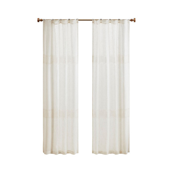 Aida Yarn Dye Sheer Curtain Panel Pair MP40-7935