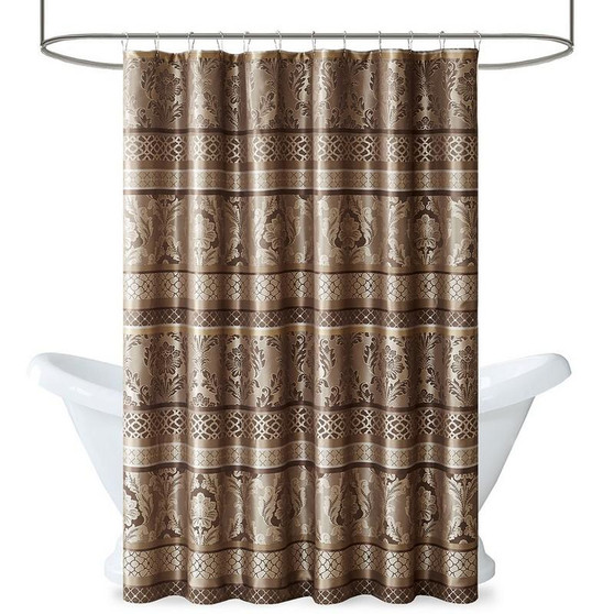 Polyester Jacquard Shower Curtain - Brown MP70-3035