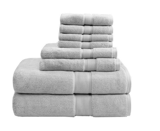 800Gsm Cotton 8 Piece Towel Set - Silver MPS73-191