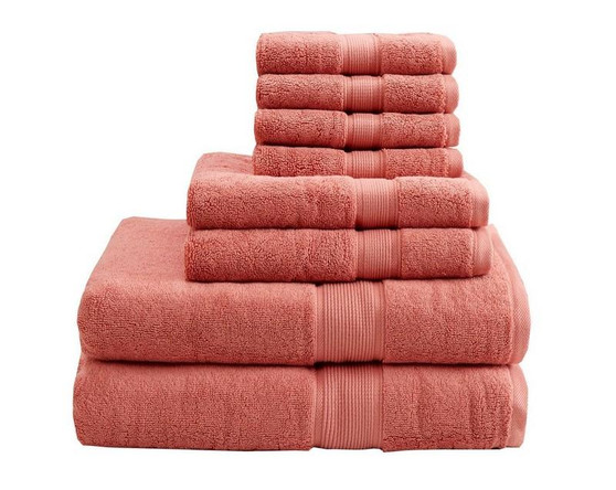 800Gsm Cotton 8 Piece Towel Set - Coral MPS73-195
