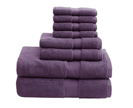 800Gsm Cotton 8 Piece Towel Set - Purple MPS73-200