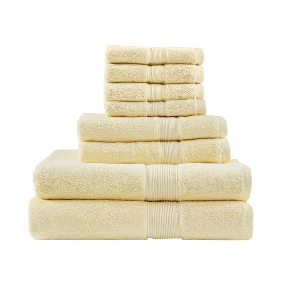100% Cotton 8 Pcs Towel Set - Yellow MPS73-413