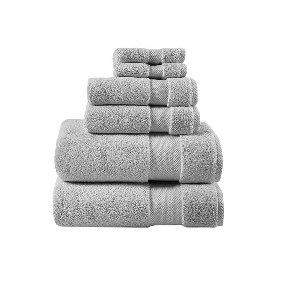 100% Cotton 6Pcs Towel Set - Grey MPS73-435