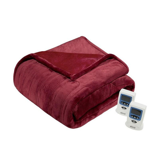 100% Polyester Solid Microlight To Solid Microlight Heated Blanket - Full BR54-0526