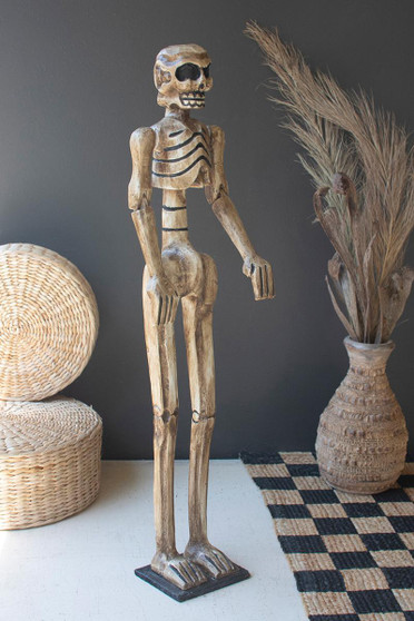Carved Wooded Skeleton On A Base (DRA1041)