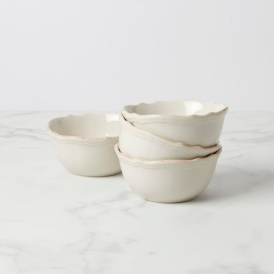 French Perle Bead White Dinnerware All Purpose Bowl (Set Of 4) (895710)