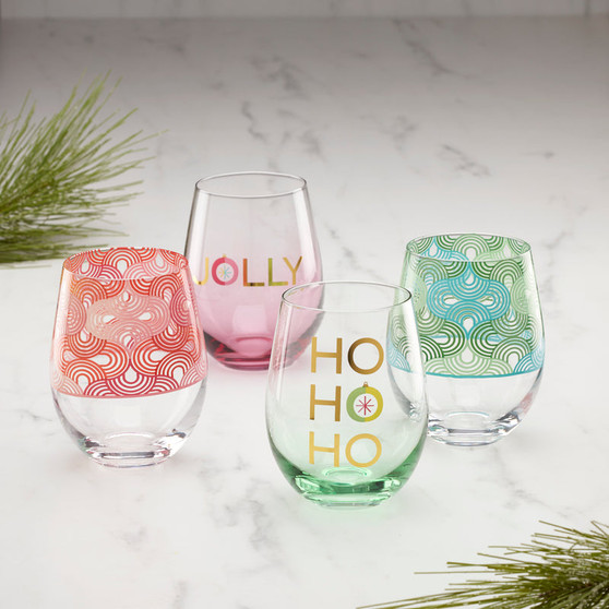 Jolly Ombre Stemless Wine Glasses (Set Of 4) (896295)