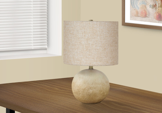 20"H Contemporary Beige Concrete Table Lamp - Beige Shade (I 9718)