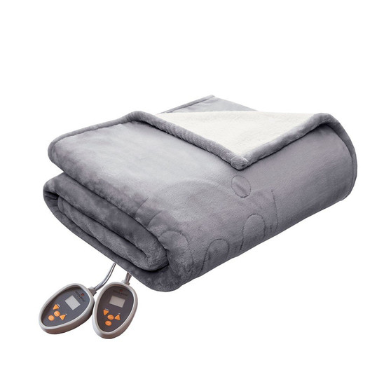 100% Polyester Solid Knitted Microlight Heated Blanket - King WR54-1742