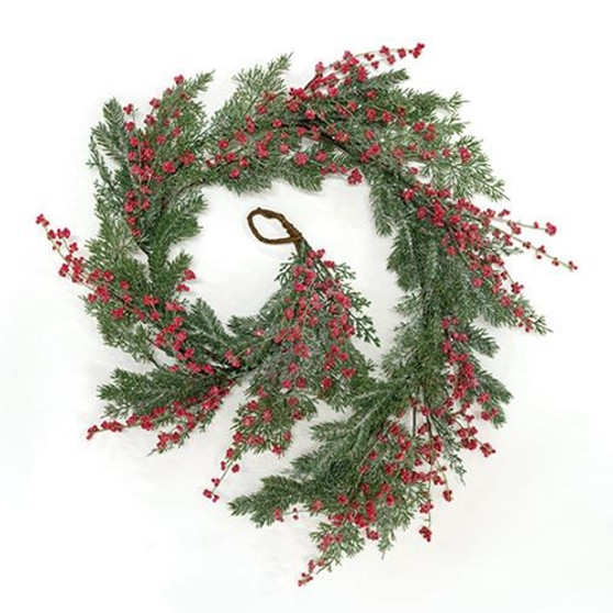 Sparkling Red Berries & Mixed Greens Garland 5Ft F48152R
