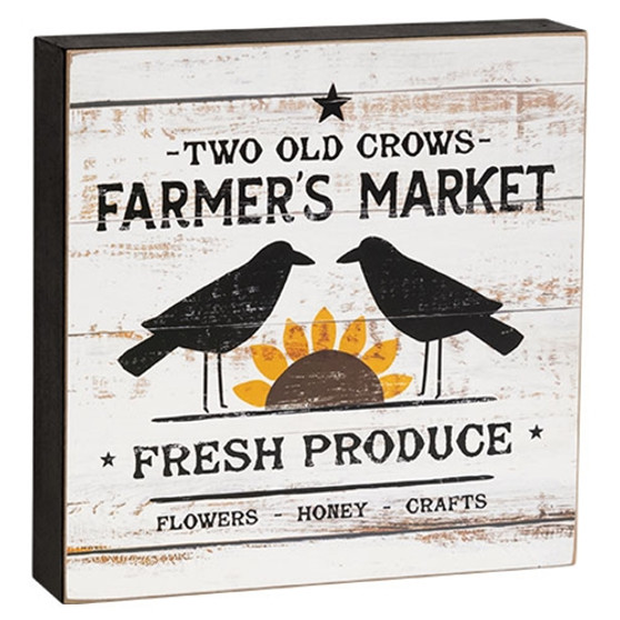 Retro "Two Old Crows" Farmer's Market Box Sign G37604
