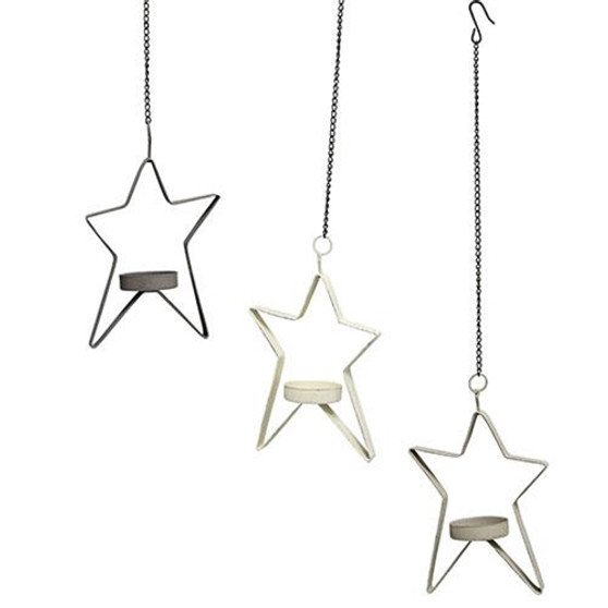 Farmhouse Colors Star Tealight Holder 3 Assorted (Pack Of 3) G46351