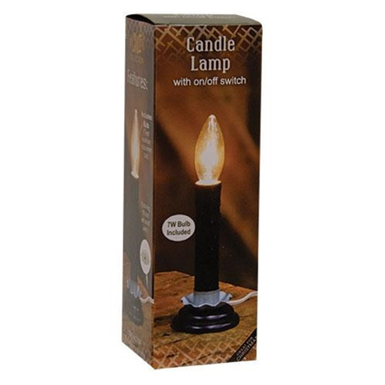 5" Black Country Candle Lamp With Non Flicker 7W Bulb G520177BK