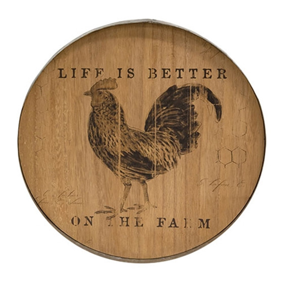 Life Is Better On The Farm Chicken Wood Sign G65343