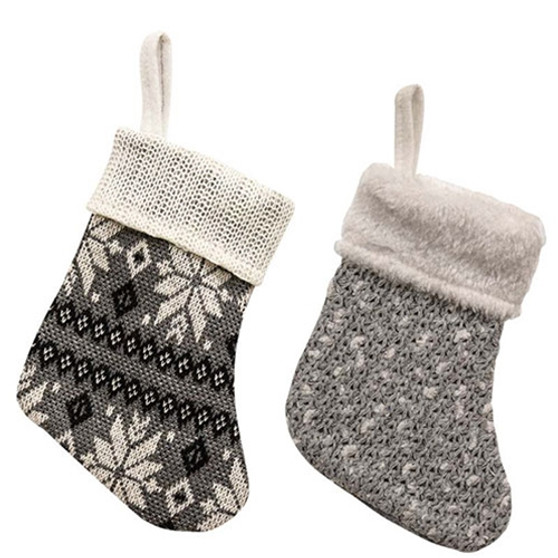 Gray & White Mini Stocking 2 Assorted (Pack Of 2) GADC4404