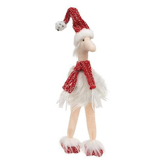 Christmas Red Sparkle Ostrich With Dangle Legs GADC5143