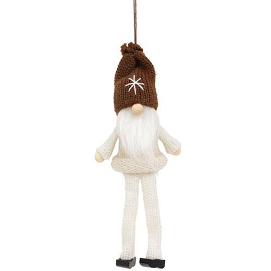 Mini Brown/White Snowflake Wooden Gnome GADCX3005