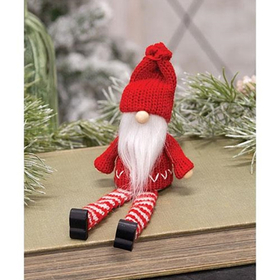 Mini Red Striped Wooden Gnome GADCX3006