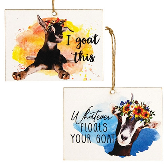 Floats Your Goat Ornament 2 Assorted (Pack Of 2) GFP021