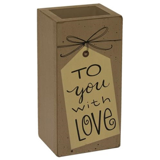 To You With Love Wood Vase GH33677