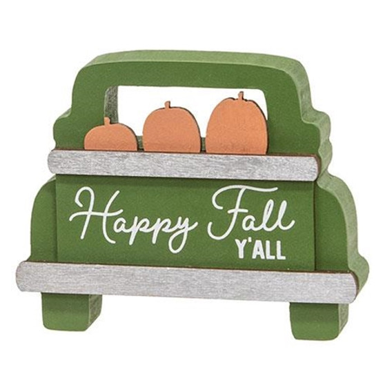 Set Of 2 Fall Kinda Girl Box Sign With Happy Fall Pumpkins Truck Sitter GH37546