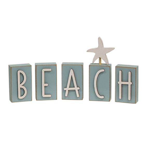 Set Of 5 "Beach" Word Blocks GH37812