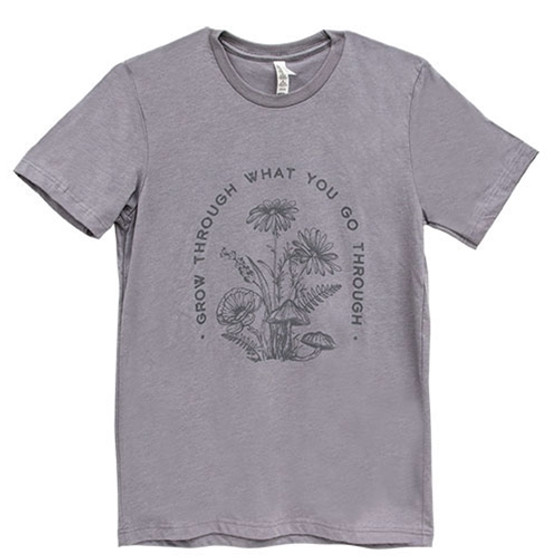 Grow Through What You Go Through T-Shirt Heather Storm Small GL160S