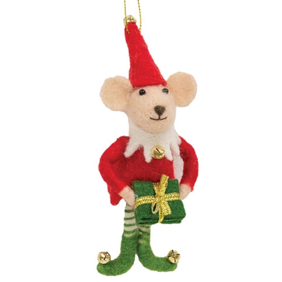 Elf Mouse Felted Ornament GQHT4180