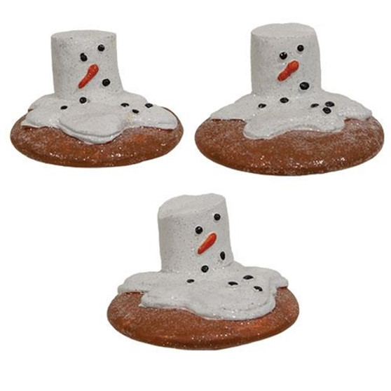 Resin Melting Marshmallow Snowman Cookie 3 Assorted (Pack Of 3) GRXF392803A