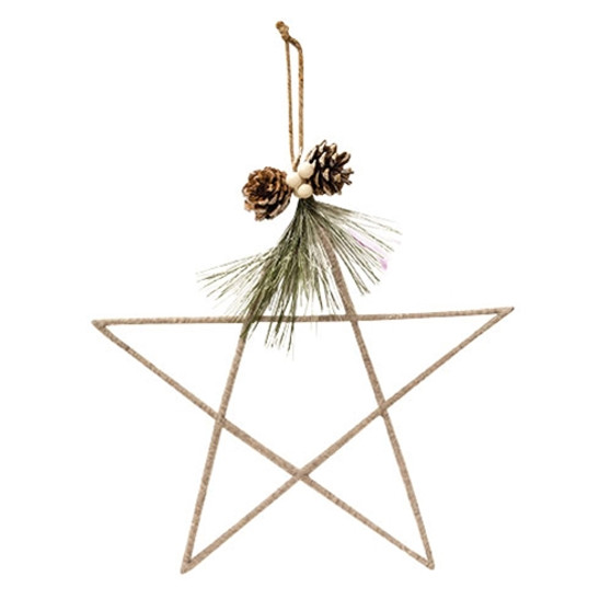 Jute And Pine Star Ornament GSYA3033