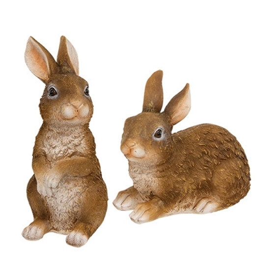 Large Brown Resin Bunny 2 Assorted (Pack Of 2) GT24322