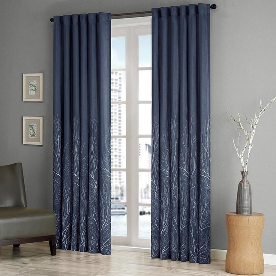 100% Polyester Lined Window Panel - Navy MP40-1781