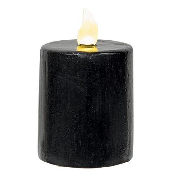 Black Gloss Flame Timer Pillar 2.5" X 3"
 G84735 By CWI Gifts